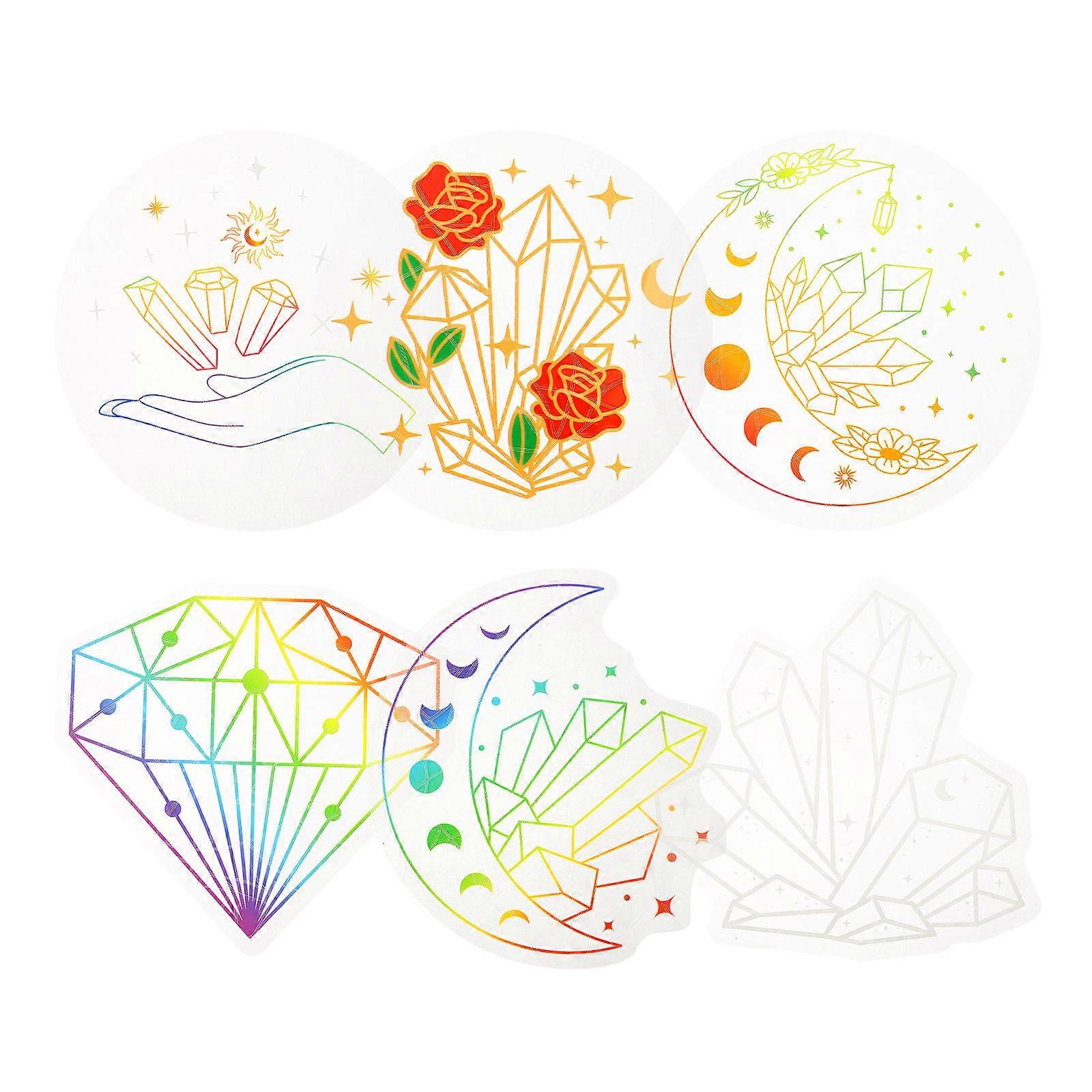 Prism Window Cling Stickers 18 Sheets Assorted Color Bird Deterrent Suitable For Balcony Kitchen Living Room