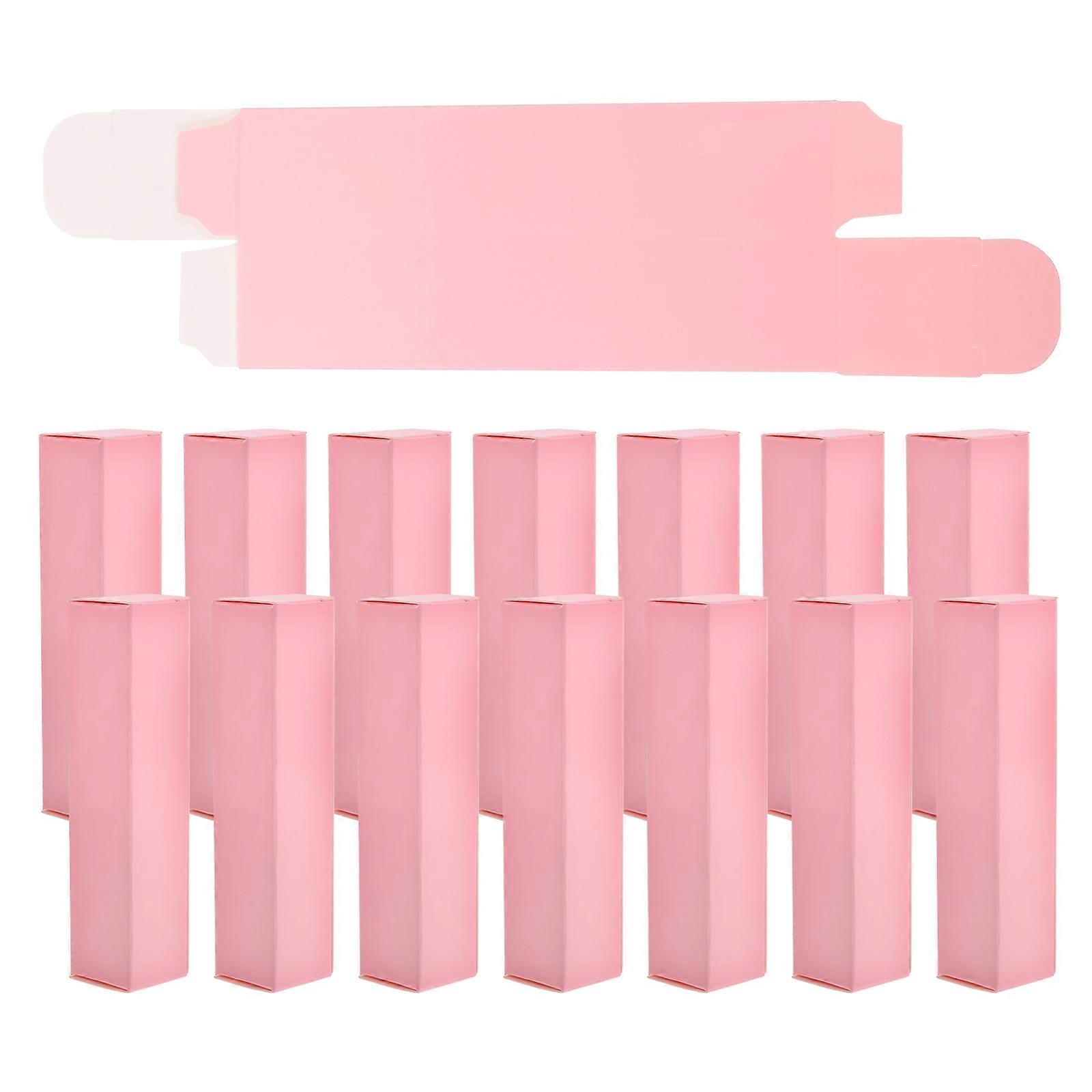 Empty Lip Gloss Packaging Box 30 Pcs Paper Lipstick Boxes Rectangular Shape Suitable For Protection And Presentation In Pink Color