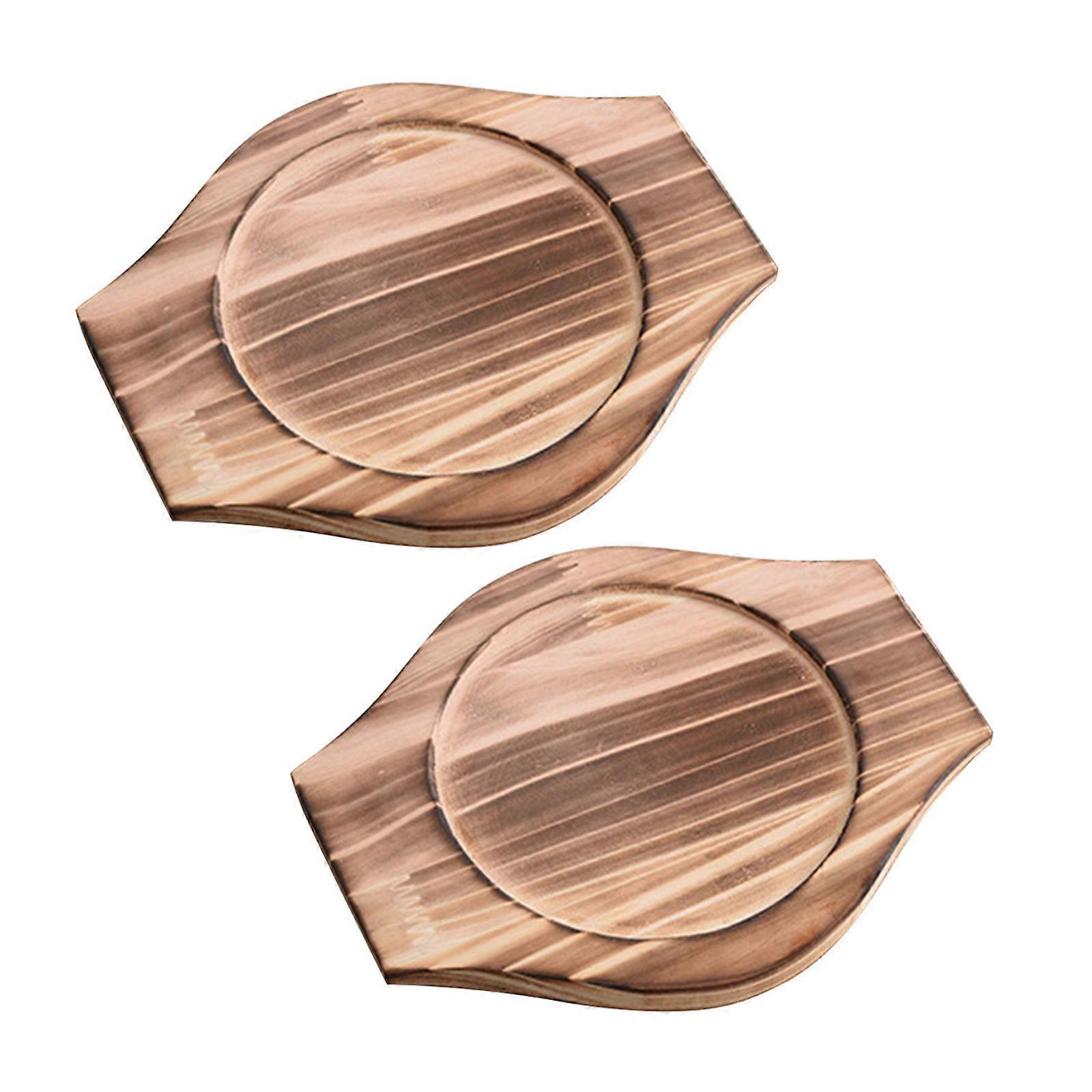 Pot Holder Wooden Casserole Mat for Household Use 2Pcs Multi-Function