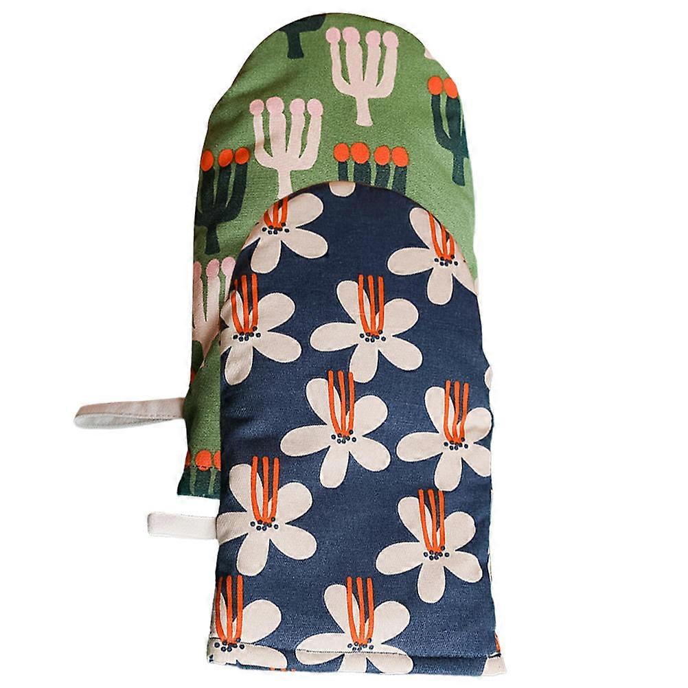 Heat Resistant Mitt 2pcs Assorted Color For Microwave Handling Protection for Hands Cotton Material Classic Design