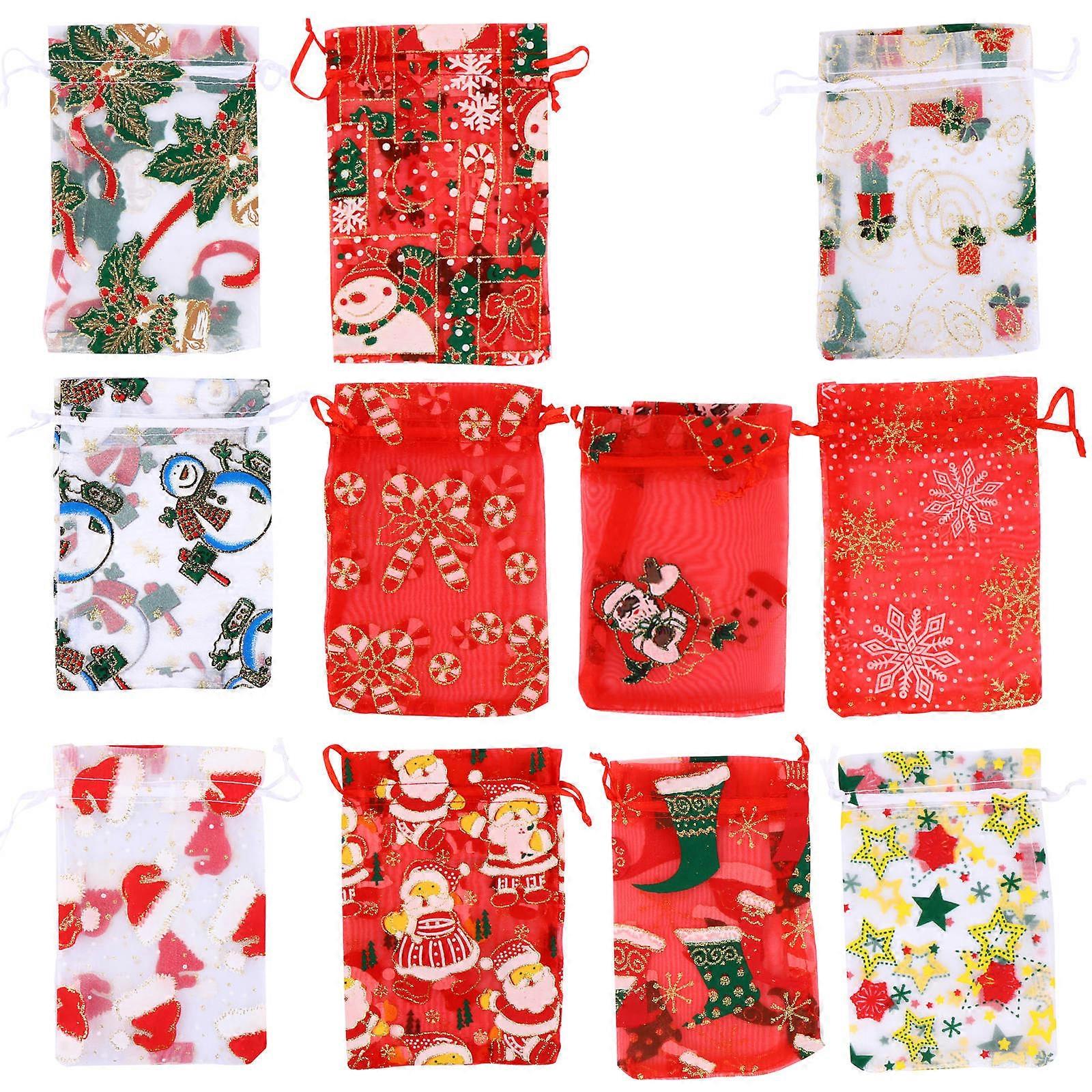 Christmas Candy Bag Storage Bag for Storage Use 44Pcs Gift Pouch Drawstring Design