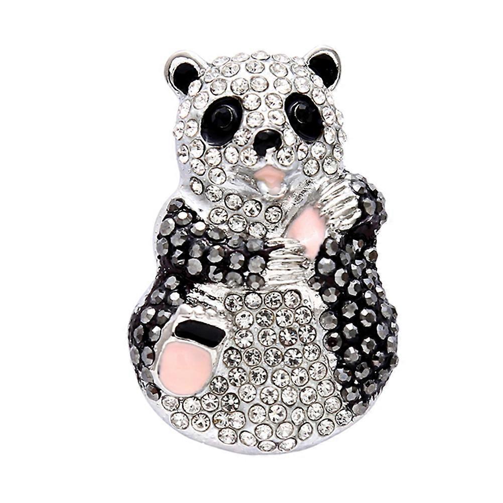 Clothes Corsage Silver for Decoration 3Pcs Alloy Panda Patterned Brooch