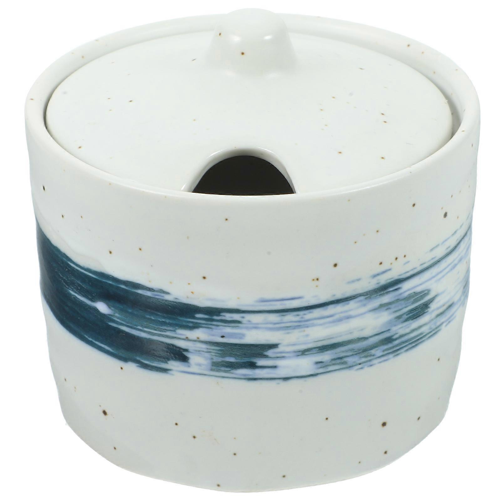 Kitchen Seasoning Jar Ceramic Condiment Holder for Cooking 5Sets