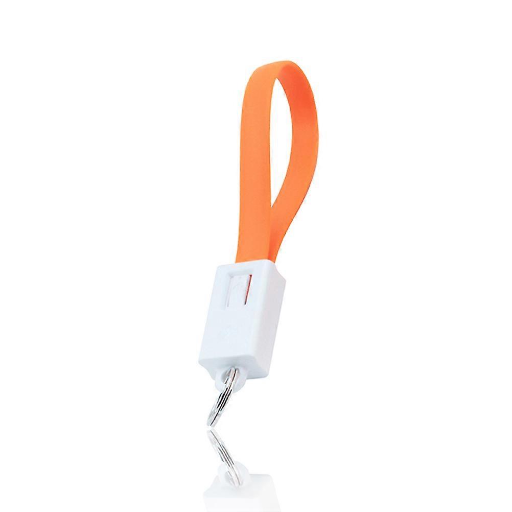 USB Cable Key Ring Micro USB Cable Keychain for Charging 3Pcs Orange