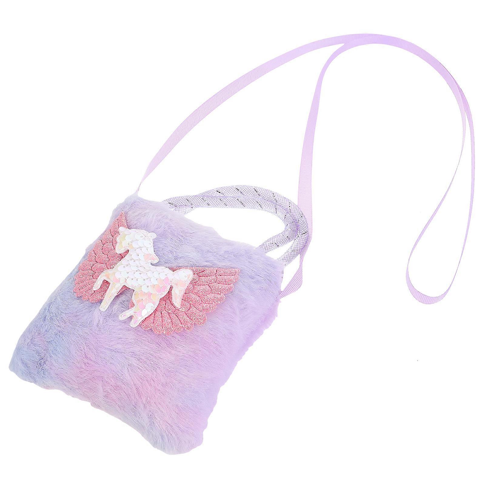 Unicorn Crossbody Bag for Storage Use Fabric Handbag for Toddler Girl
