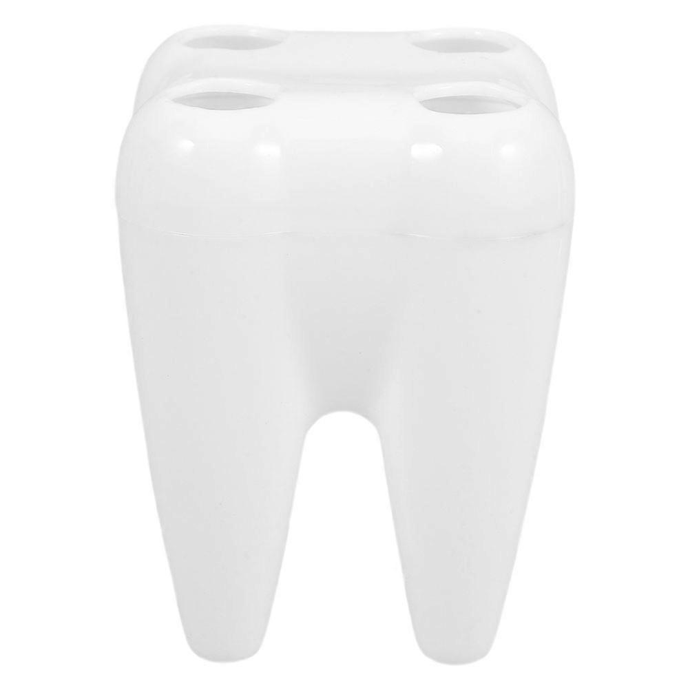 Toothbrush Holder Stylish Tooth Shape for Bathroom Storage 2Pcs Desktop Stand