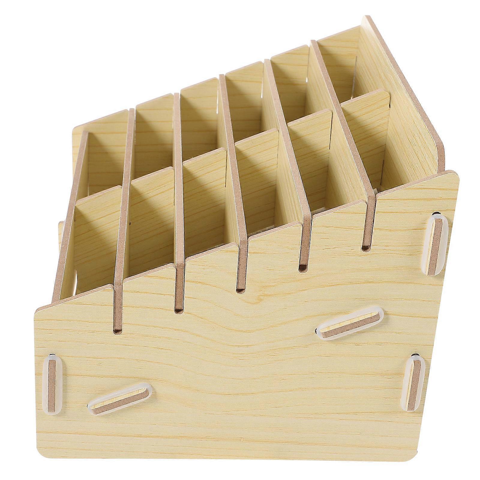 Portable Card Sorting Box for Gamers and Card Collectors Made from Beige Wood 1Pcs