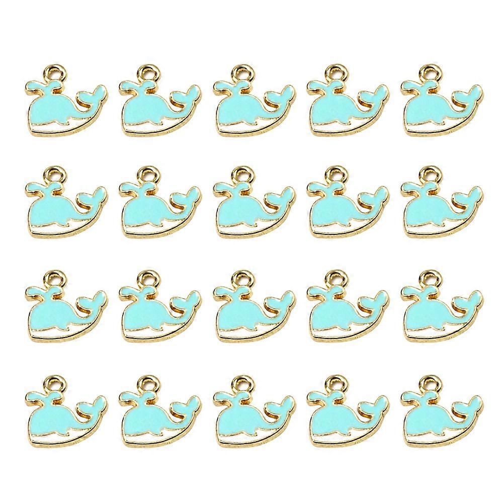 20Pcs Whale Shape Alloy Pendant Charms For DIY Jewelry Making Accessory In Blue Suitable For Bracelet Anklet Projects