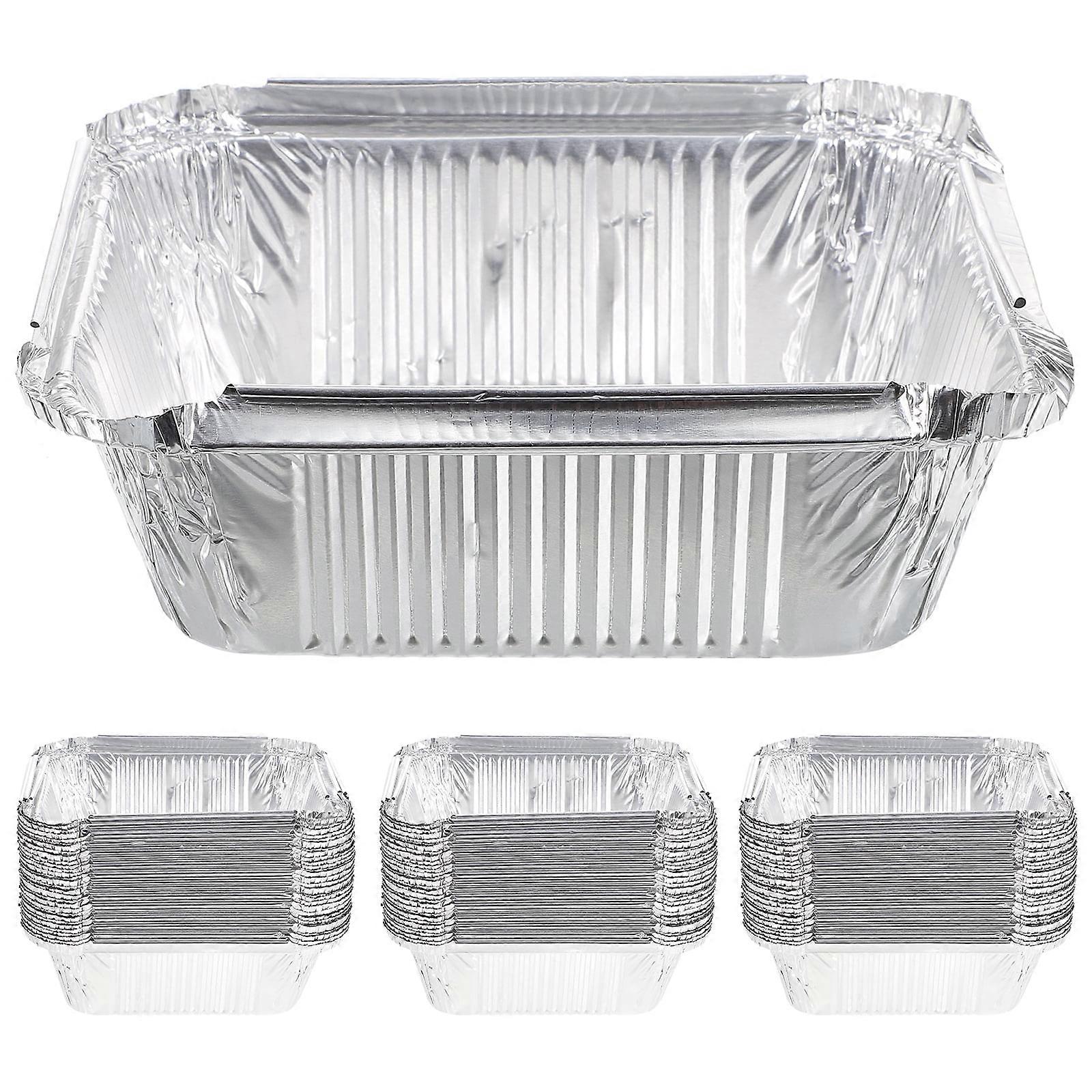 Tin Foil Plate Camping Cake Pans Aluminum Stackable Containers Multi-function Food Baking 30 Pcs