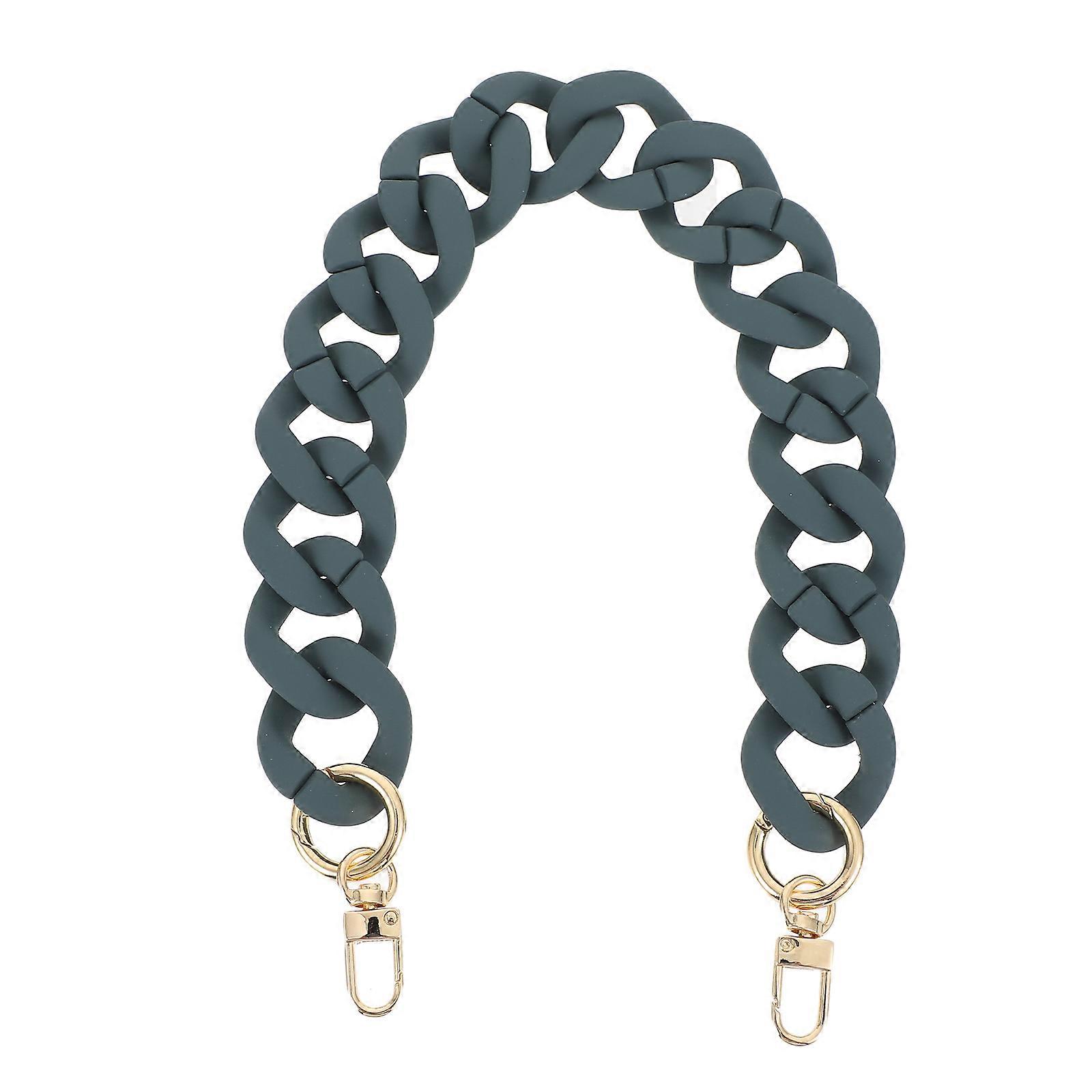 Bag Chain Acrylic Durable Replacement for Shoulder Bag 2Pcs Green Set