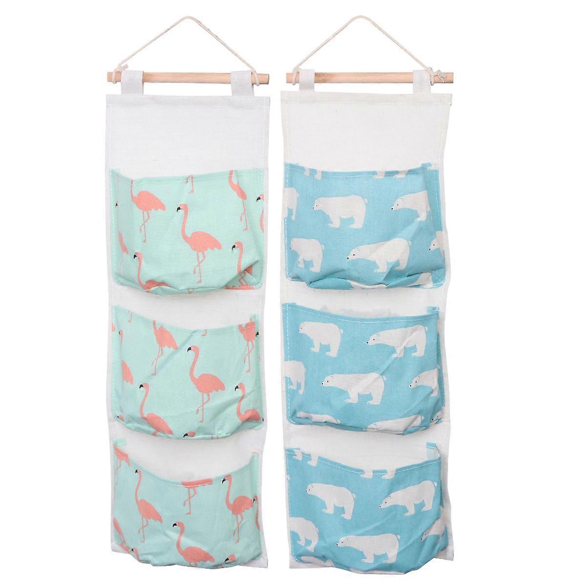 Practical Hanging Bag Door Hanging Bag for Storage Use 6Pcs Set with Pockets