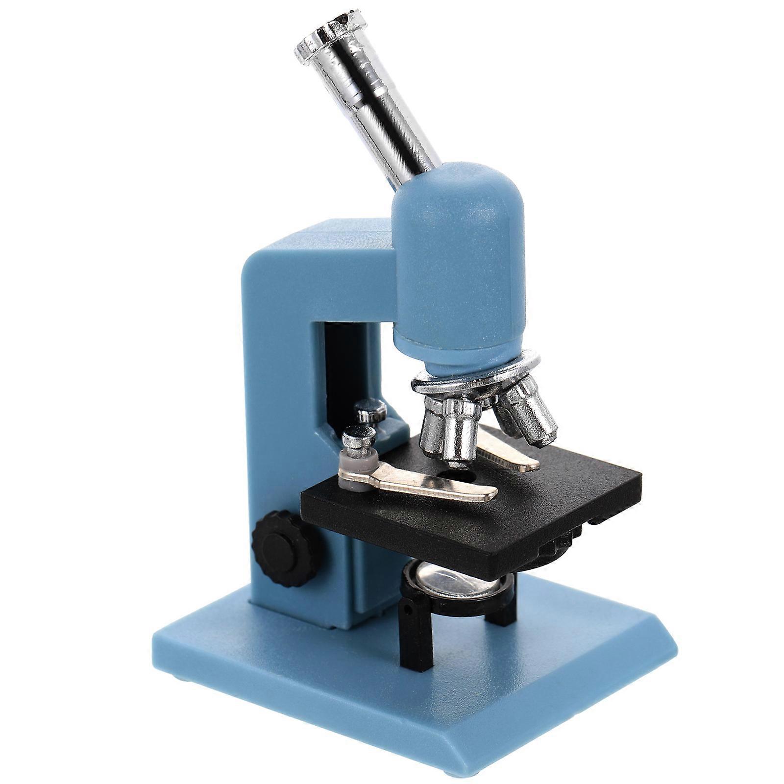 Mini House Simulation Microscope Decorative 4Pcs Realistic Ornament For DIY Projects Sky-Blue Color