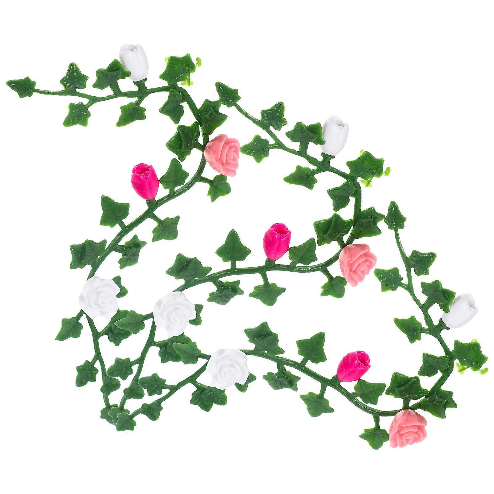 Mini Flower Vine for Miniature House with 9Pcs Artificial Decoration