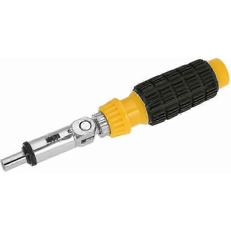 2025 Latest Model  Yellow round handle ratchet screwdriver with hexagon socket without bit