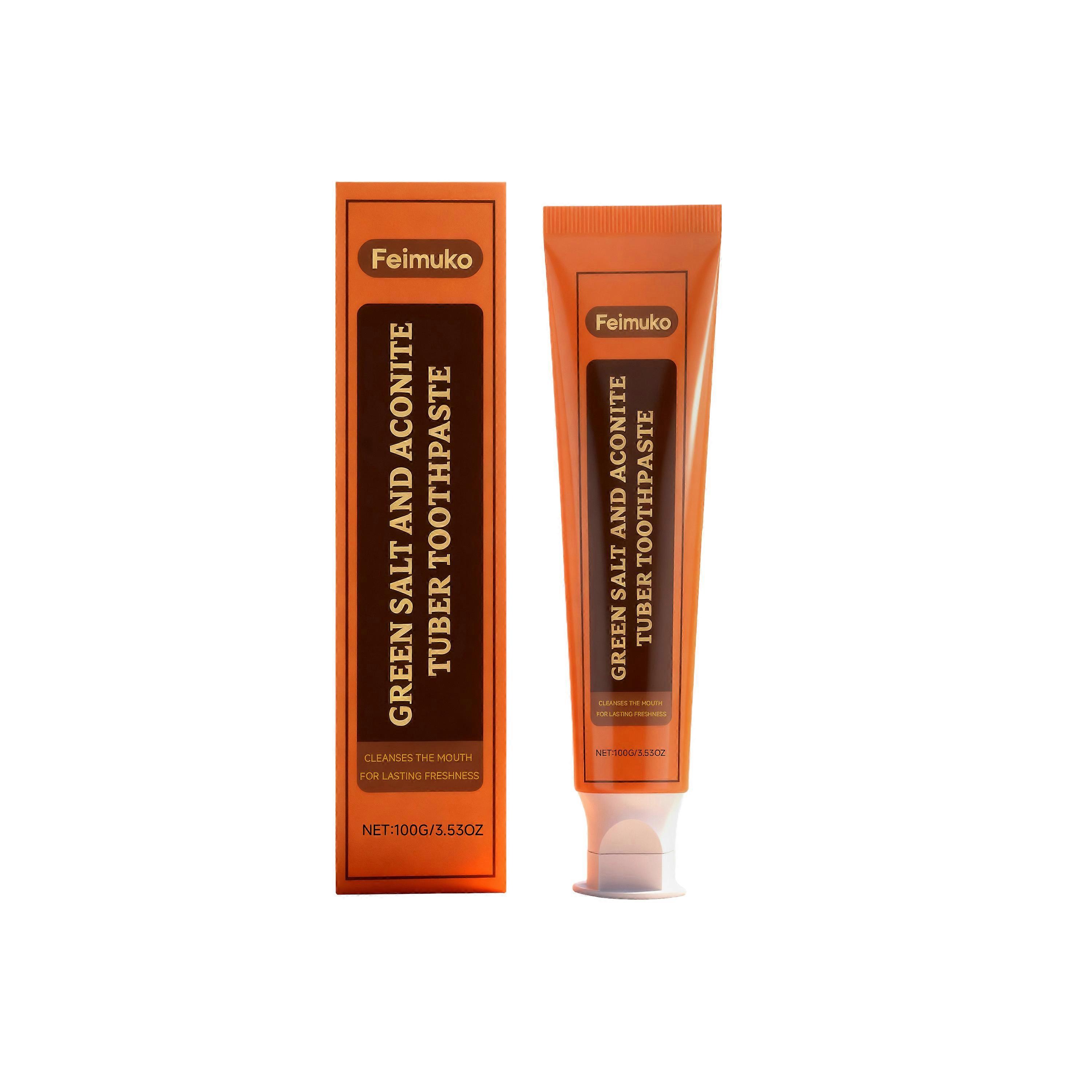 Feimuko Green Salt Care Toothpaste, With Mild Ingredients, Cleans Teeth, Stains And Protects The Mouth. It Is A Daily Toothpaste