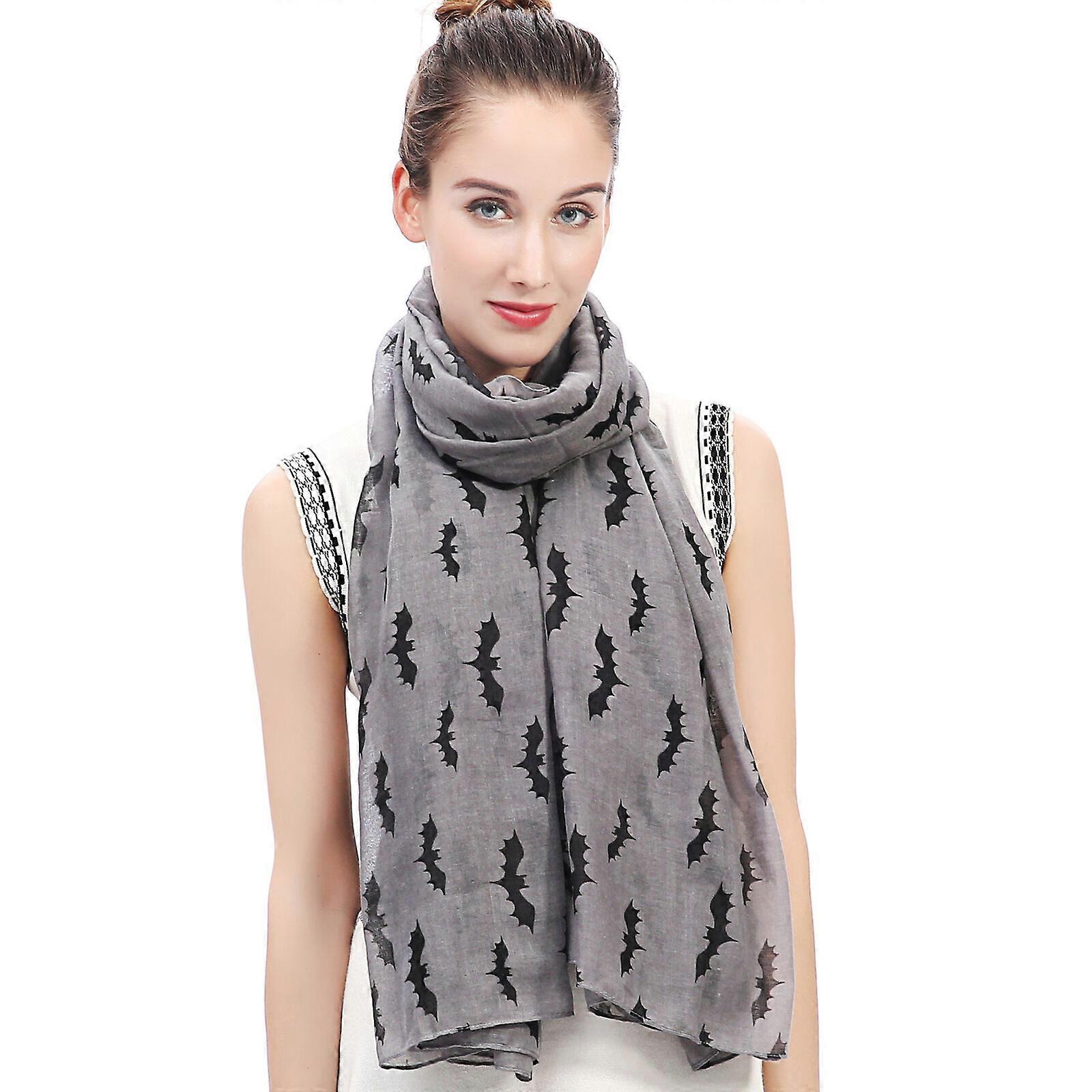 Écharpe châle sarong imprimé chauve-souris pour femme, douce et légère, idéale comme cadeau