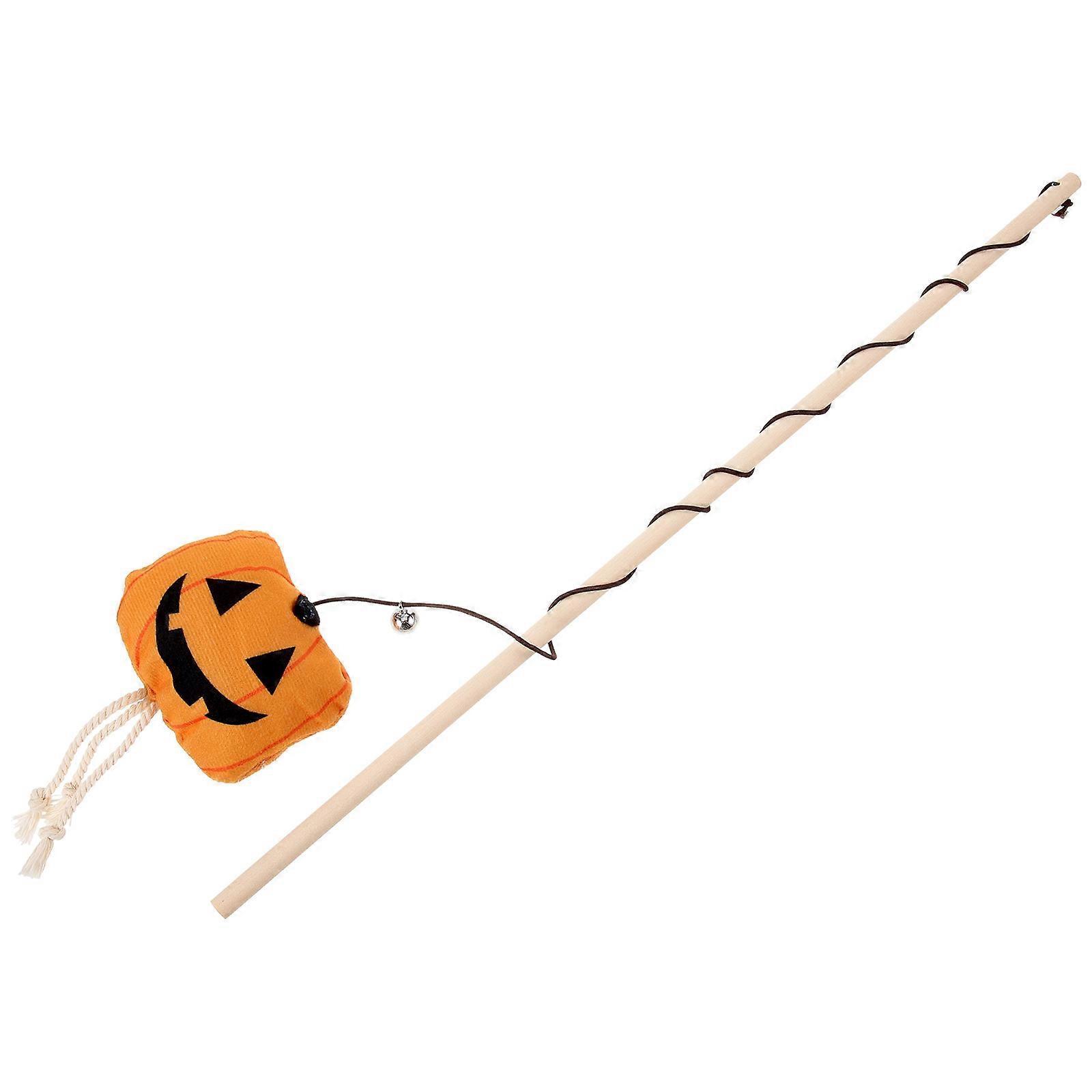 Cat Teaser Stick Orange Material for Cat Interaction 3Pcs Toy Kitten Set