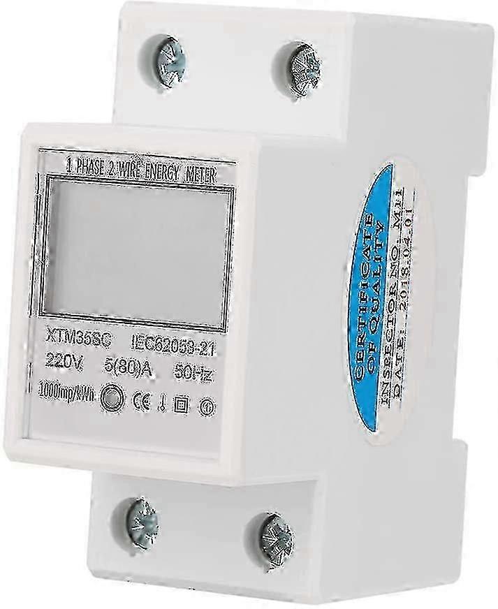 220v 5(80)a Digital Electricity Meter Single Phase 2 Wire 2p Din Rail Digital Energy Meter Din Rail Electricity Meter Electronic Kwh Meter