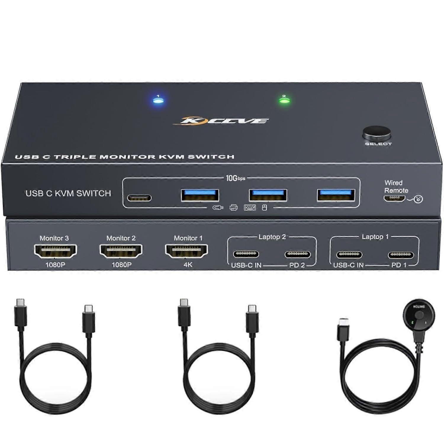 USB 3.2 Dual Monitor 4K 60Hz KVM Switch