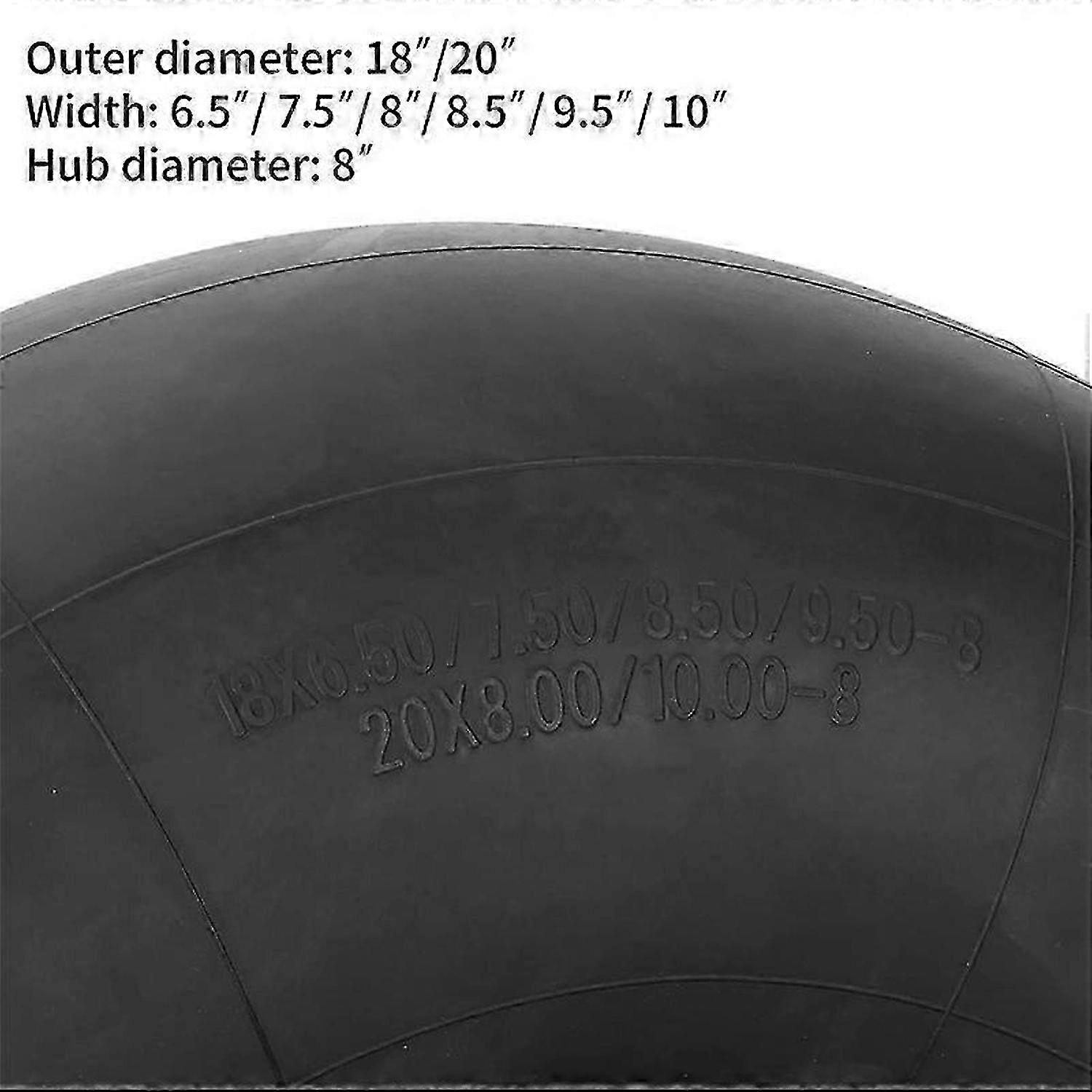 A single 18X8.50/9.50-8 or a 20X8.0 Inner Tube for a GolfCart, a snowplow, or another ATV that requires this sized part.