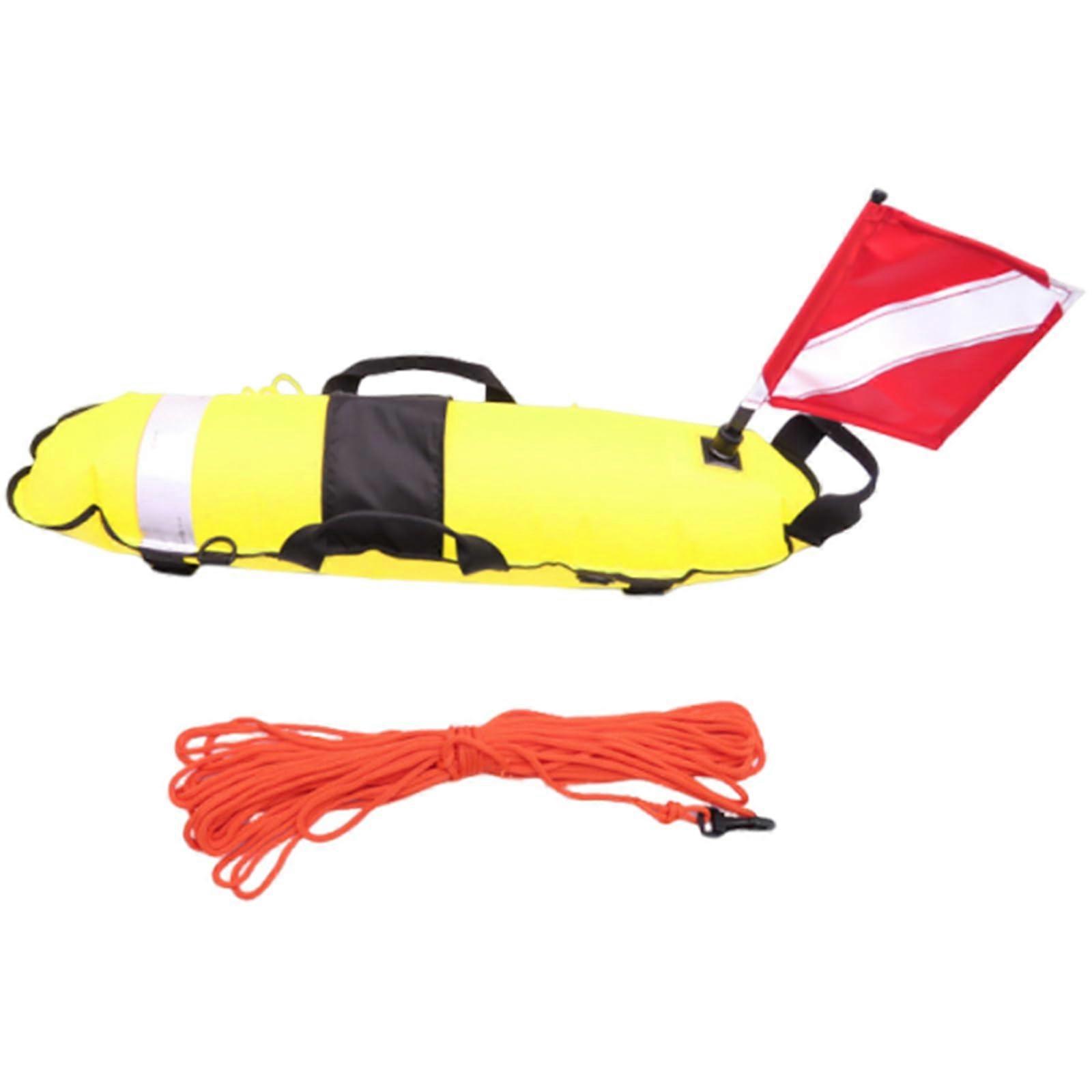 Dives Marker Buoys With Webbing Handle Scubas Yellow Surface Signal Float For Outdoor Freediving Snorkeling