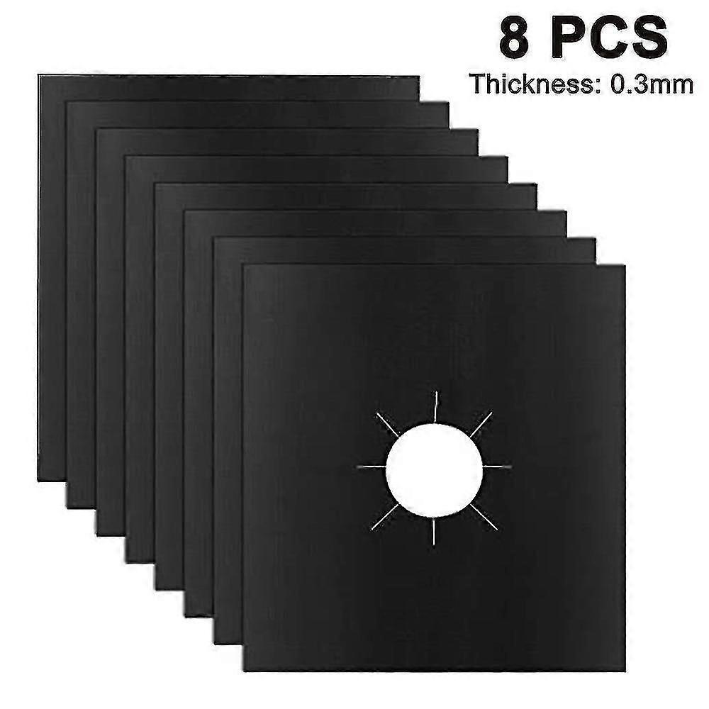 8pcs Black  0.3mm Non-stick Oven Mats Never Clean Your Oven Floor Again Cooktop, Oven & Range Access