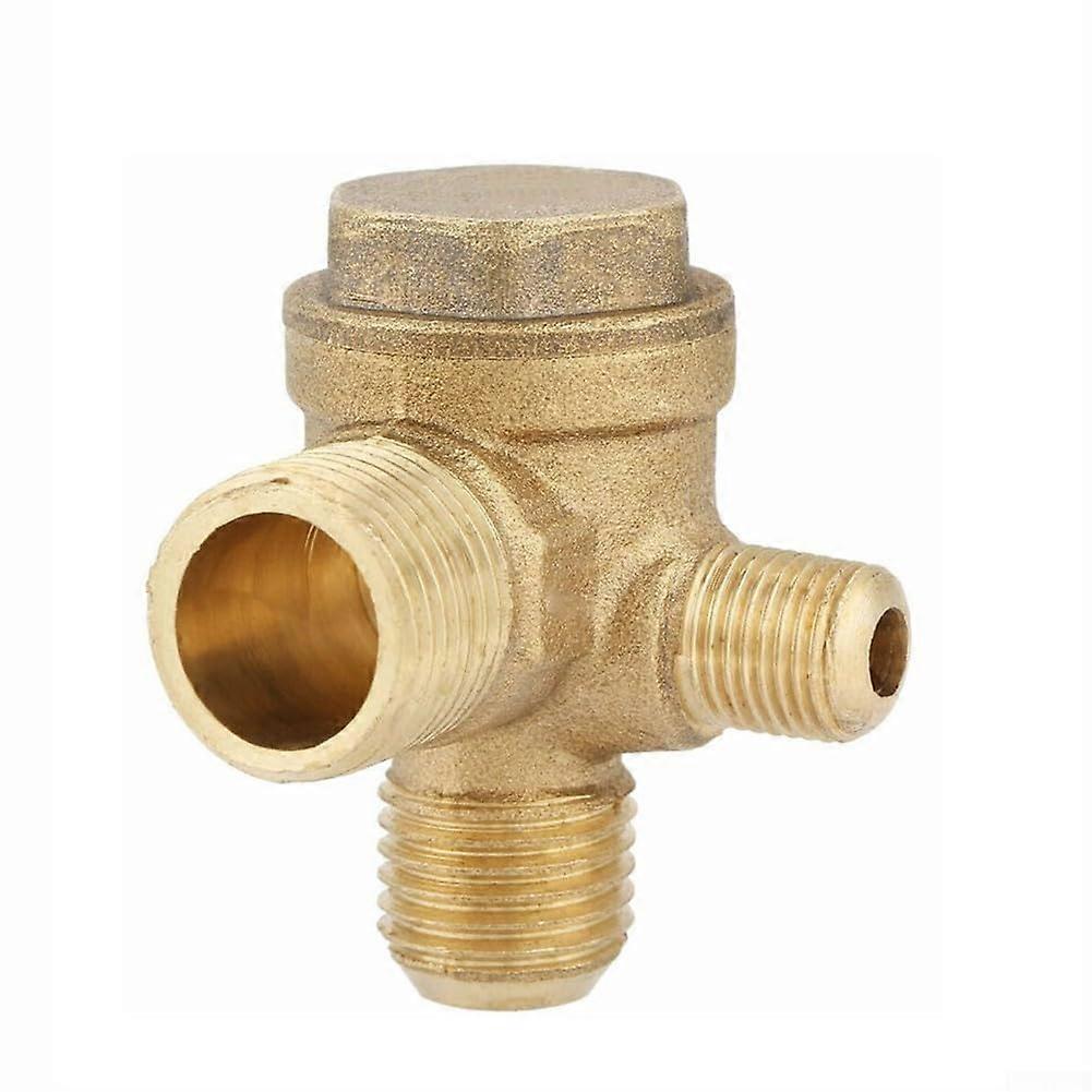 3 Port Brass Check Valve Connector Tool, Male Threaded Ends, Air Compressor Tube Connection, Air Tank Use