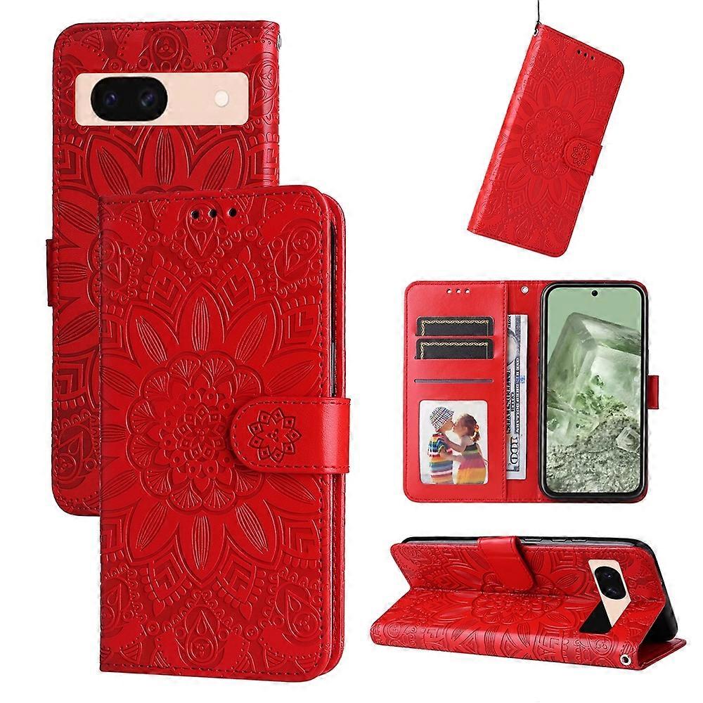 Embossed Sunflower Leather Phone Case