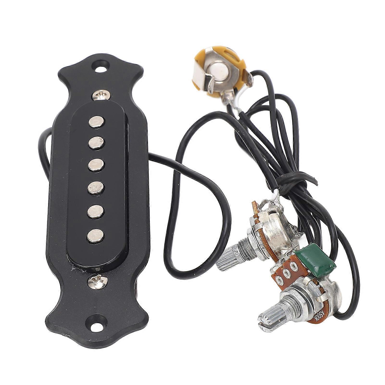 Pre Wired 6-String Acoustic Guitar Soundhole Pickup Set with Volume Tone