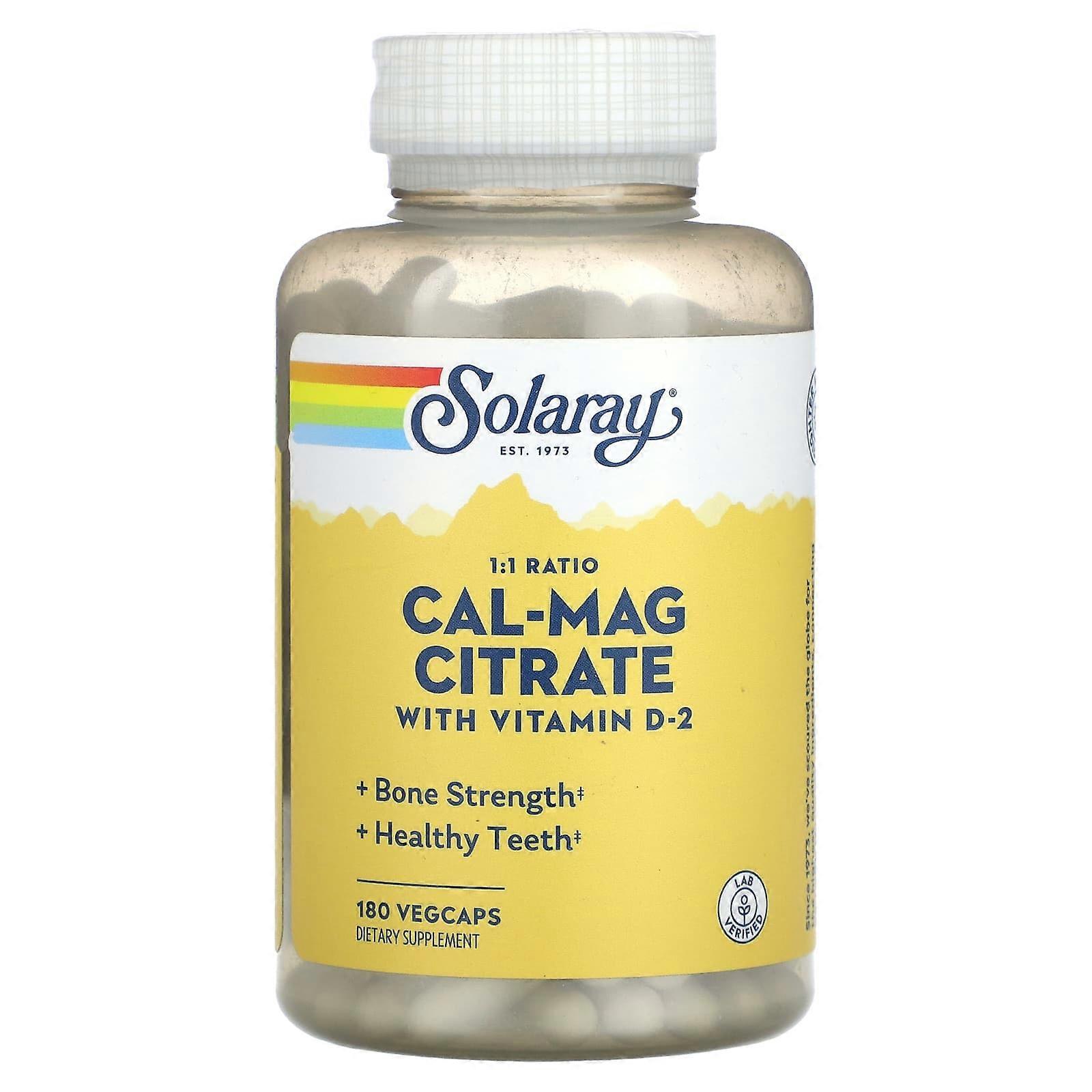 1:1 Ratio, Cal-Mag Citrate with Vitamin D-2, 180 Vegcaps