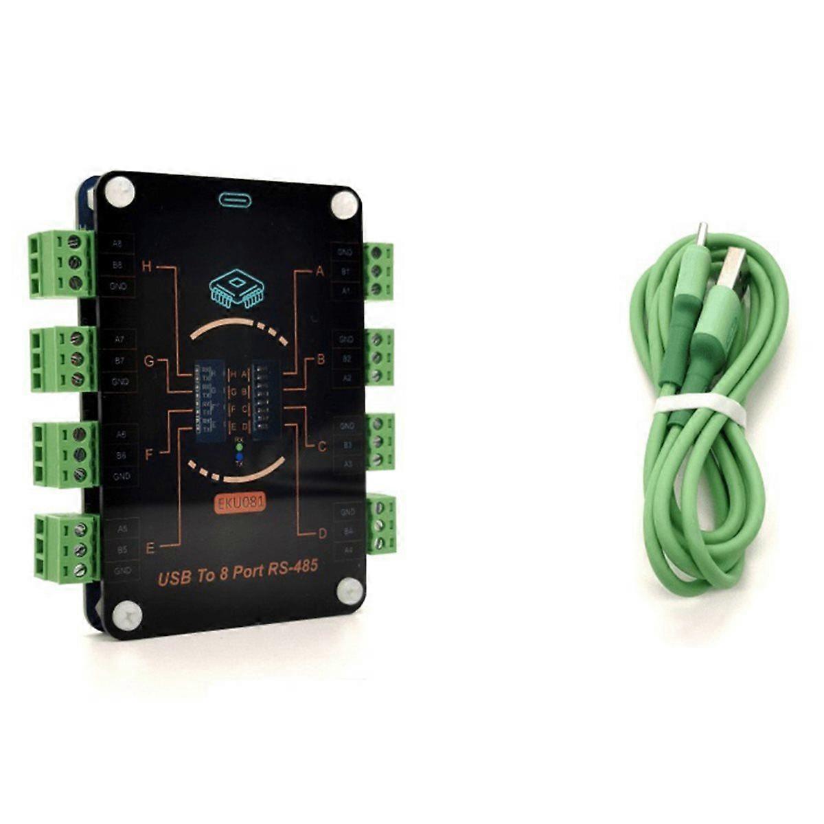 USB to 8-Channel RS485 Serial Converter Type C to 8-Channel 485 Serial Port Converter CH348 Expansion Module EKU081