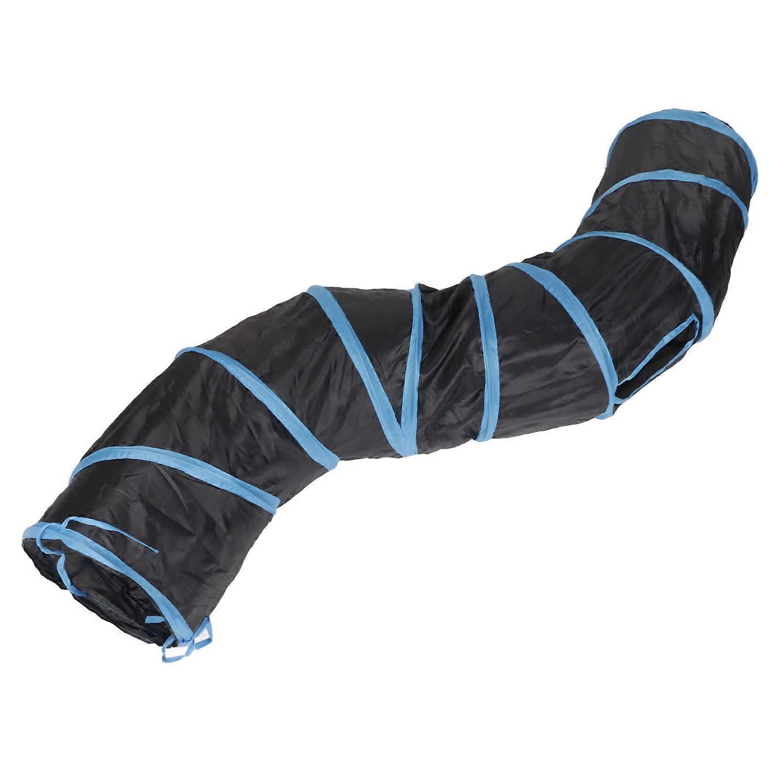 Cat Tunnel SShape Adjustable Polyester Material for Cats and Pets, Indoor Play Tunnel