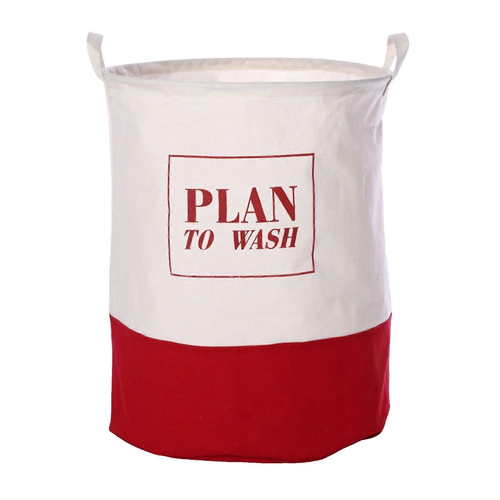 XIUH Clearance! Large Double Color Laundry Basket with Long Handle, Freestanding, Waterproof - Gray & Red, Compatible with Home Textile Storage