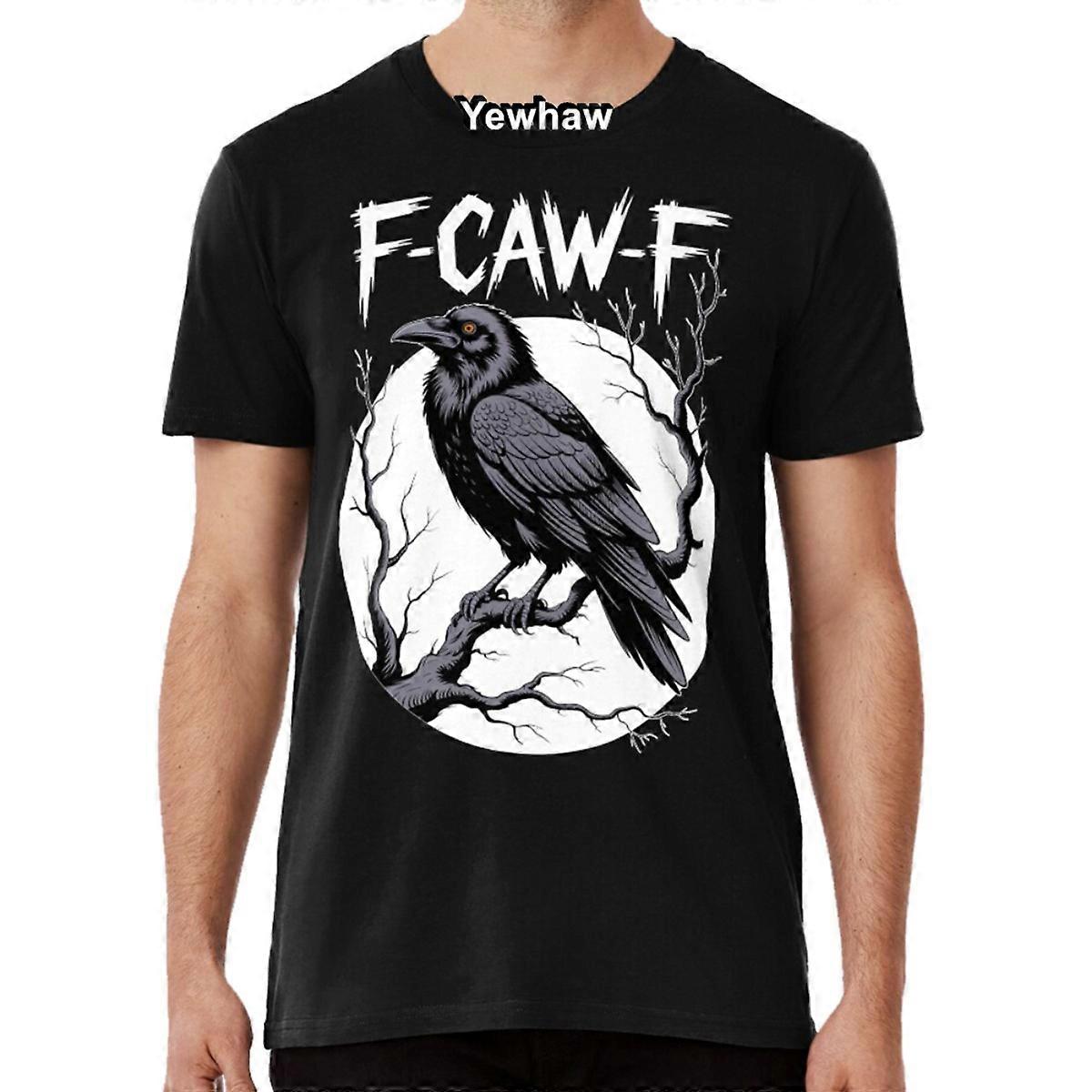 HISHARK Drôle F Caw F Corbeau oiseau disant graphique F-Caw-F Crow T-shirt Noir L