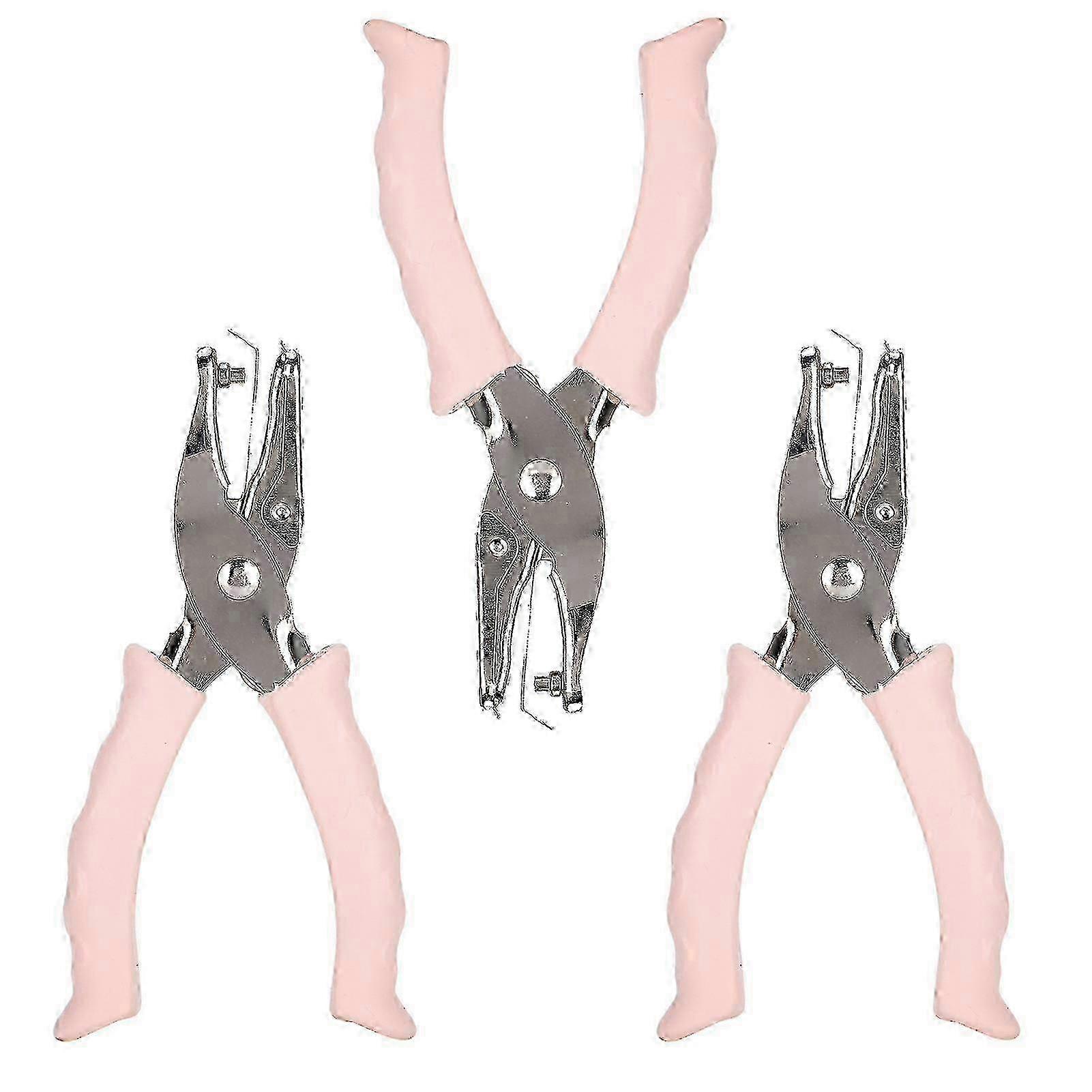 3 Pack Manual Hole Puncher - Handheld Ticket Paper Punching Tool with Single 3mm Opening for Forceful Cutting