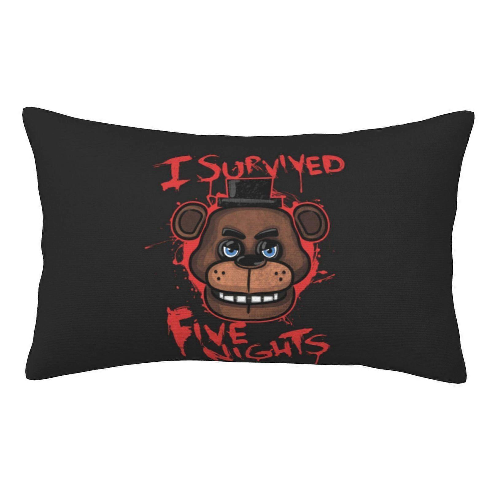 y1505 I Survived Five Nights at Freddy's Pillowcase Cushion Pillow Covers Pillow Case Decor With Hidden Zipper For Bed Sofa Couch Car Dorm Pillowcasec