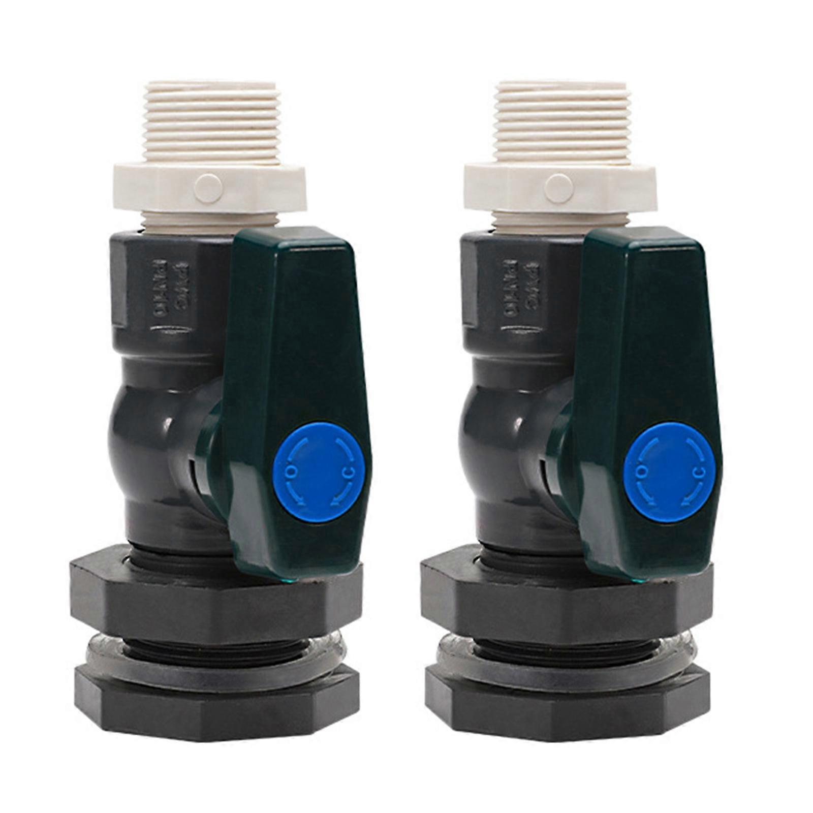 Rain Barrels Spigot Set Practical 3/4 Inches GHT Valves with Bulkhead Fitting Adapter for Water Tanks and Pools Multicolor