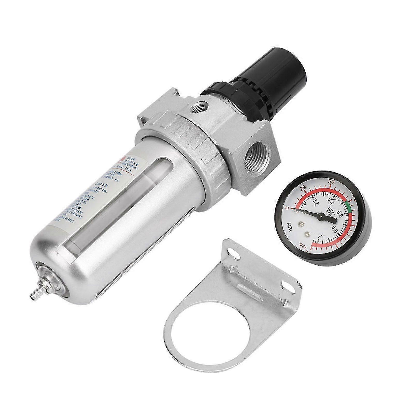 BSP 1/2" Air Compressor Moisture Water Trap Filter Regulator with Mount Connection