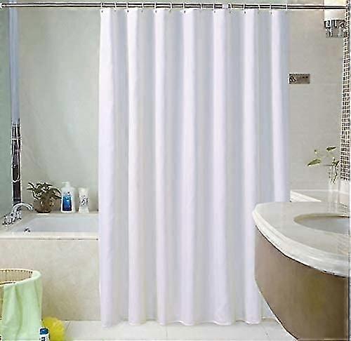 Plain Fabric Shower Curtain - White 180 X 220 Cm - Extra Long