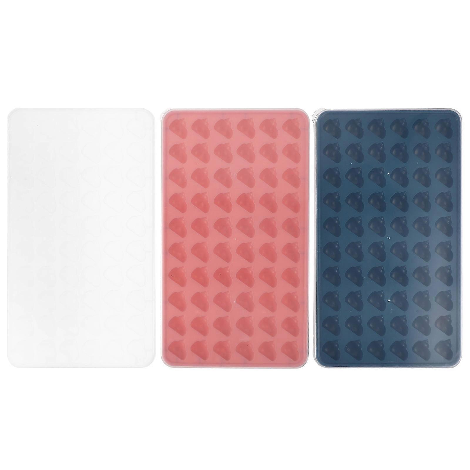 PP Ice Mold Cube Tray Conch-shaped Homemade Box Making Trays Maker Candy Molds Stackable Cubes 3 Pcs