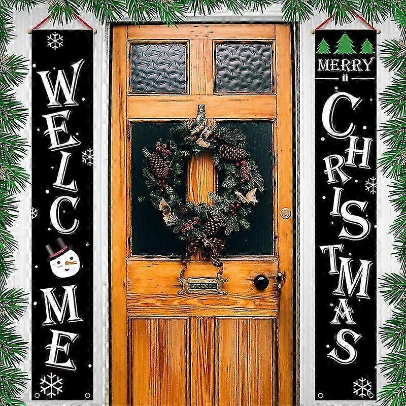 Christmas Banner, Porch Sign Christmas Banner Door, Merry Christmas Banner, Christmas Porch Sign, Christmas Banner Decorations, for Christmas Wall Par