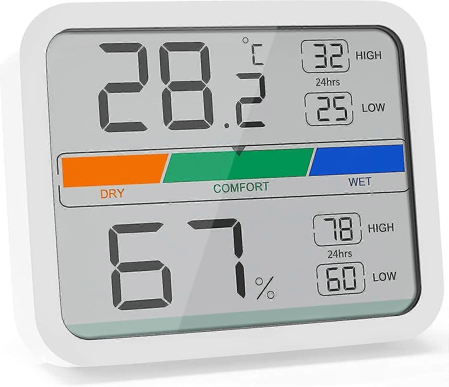 Mini Indoor Thermometer Digital Hygrometer Temperature And Humidity Monitor With / Conversion Maximum And Minimum Temperature And Humidity Value(white