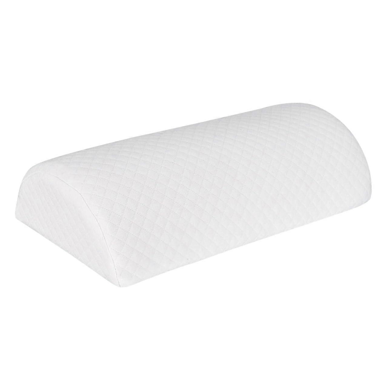 Memory Foam Knee Leg Pillow For Side Sleepers, Ergonomic HalfMoon Cushion, White, Standard Size, Improved Circulation