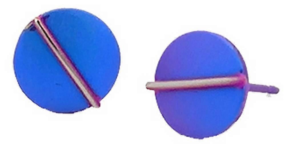 Ti2 Titanium Jungle Round Stud Earrings - Purple