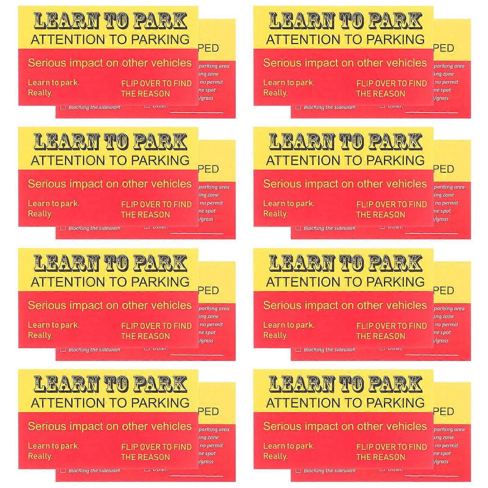 Parking Card Funny Paper Warning Cards for Violation 100Pcs