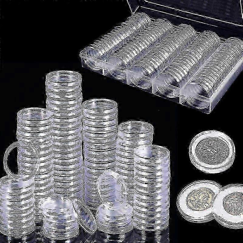 100pcs Transparent Coin Capsules For Easy Identification And Collection