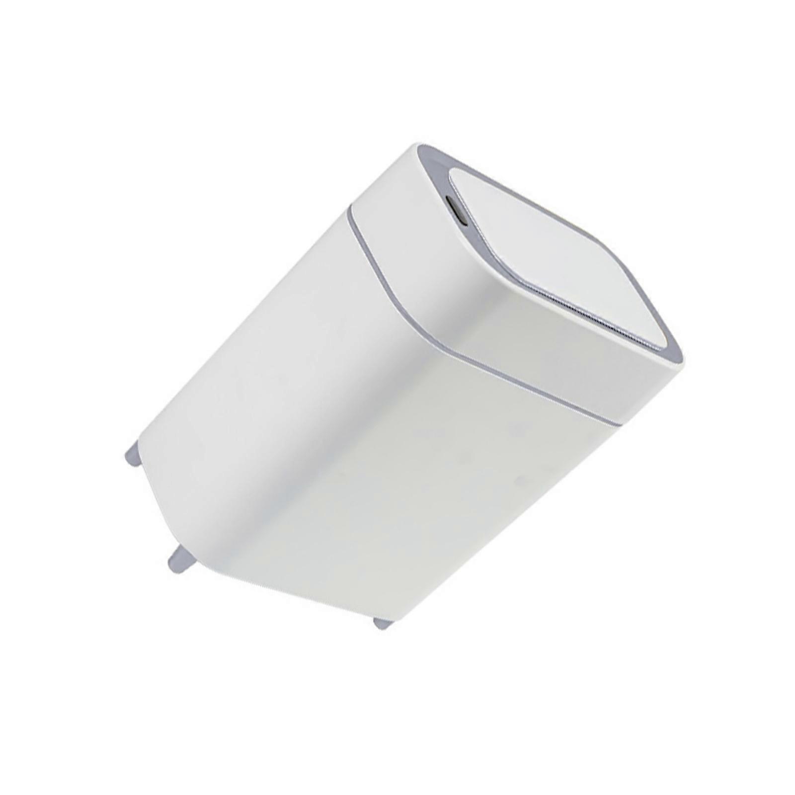Auto Open Trash Can With Vacuum Adsorption Technology NonSlip Base For Home Office  white gray