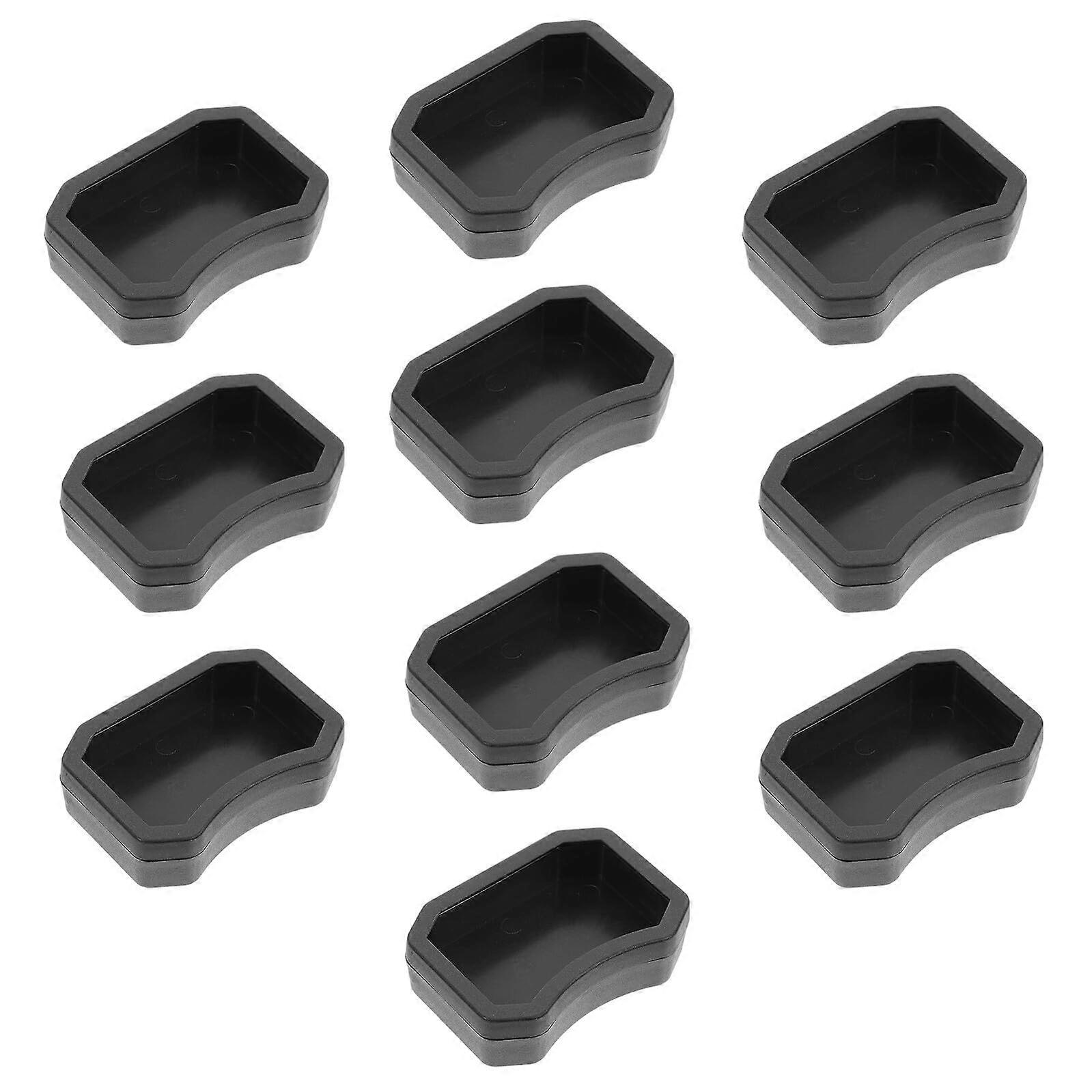 10PCS Plastic Reptile Feeding Boxes with Hidden Cave Decor for Lizards Frogs Snakes Black