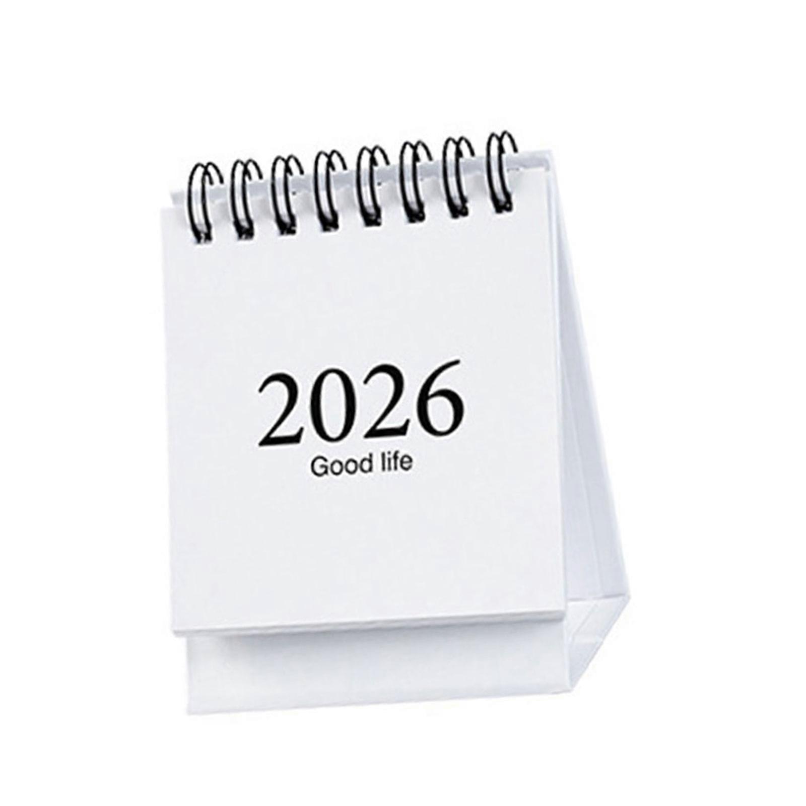 Portable 2026 Desktop Calendar 19 Month Runs from Jan 2026 to Jul 2027 Small Tabletop Calendar Planner for Office Home  White