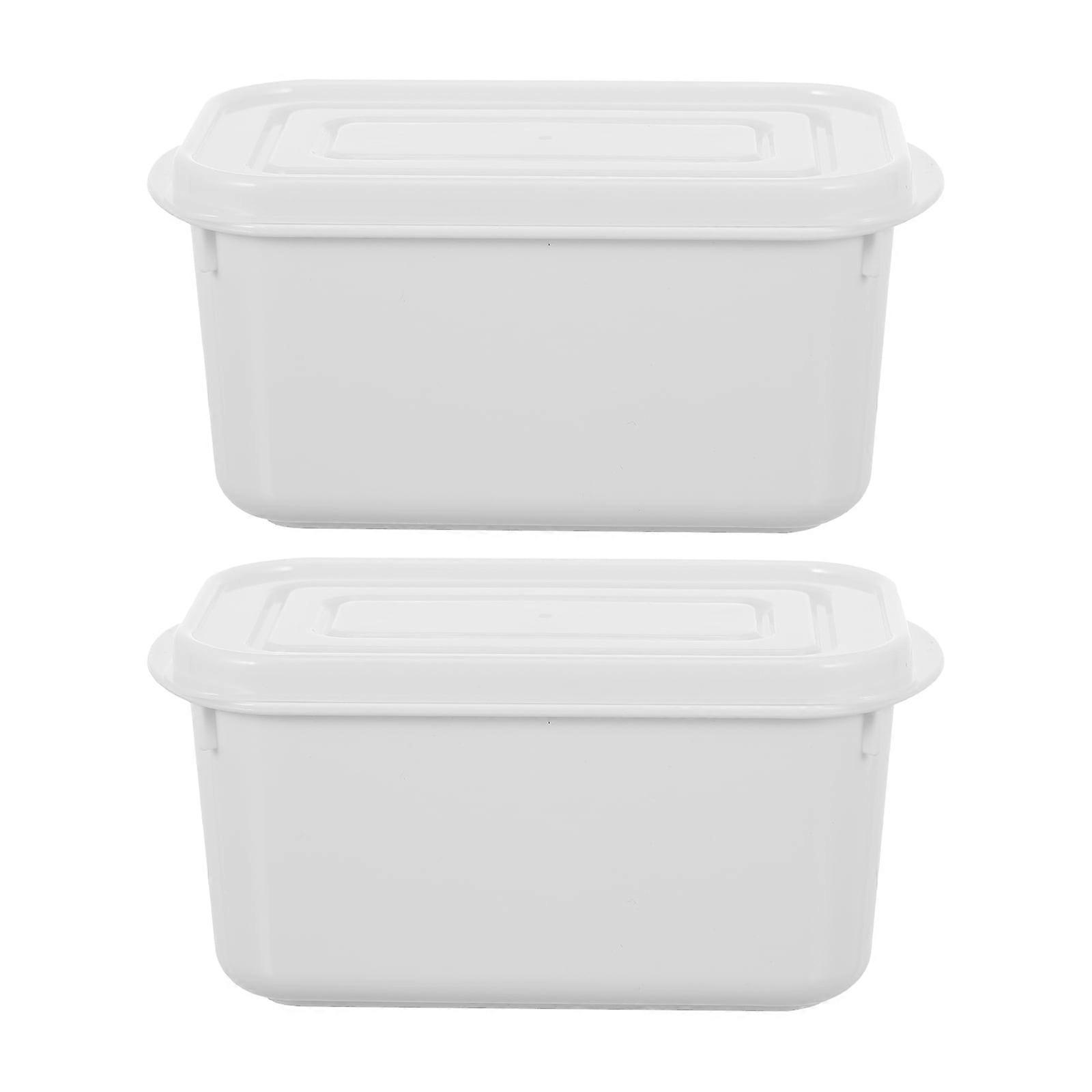 2pcs 700ml Plastic Butter Dish with Lid and Clear Storage Box for Snacks